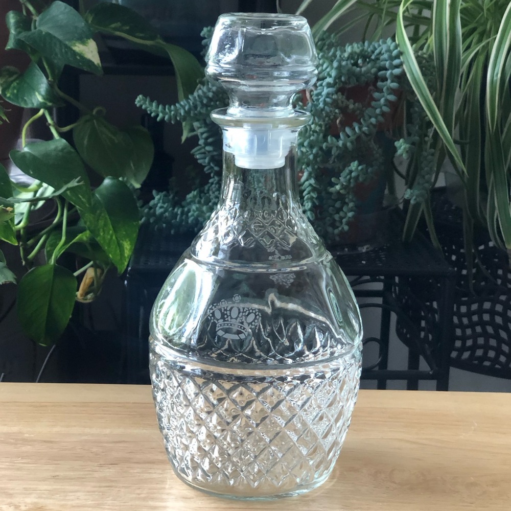 Vintage 80s Princess House 10” Inch Glass Wine Decanter w/ Stopper